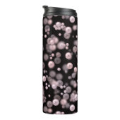 Bouteilles Isothermes Éparcelles de perles roses et blanches sur velours (Tourné sur la droite)