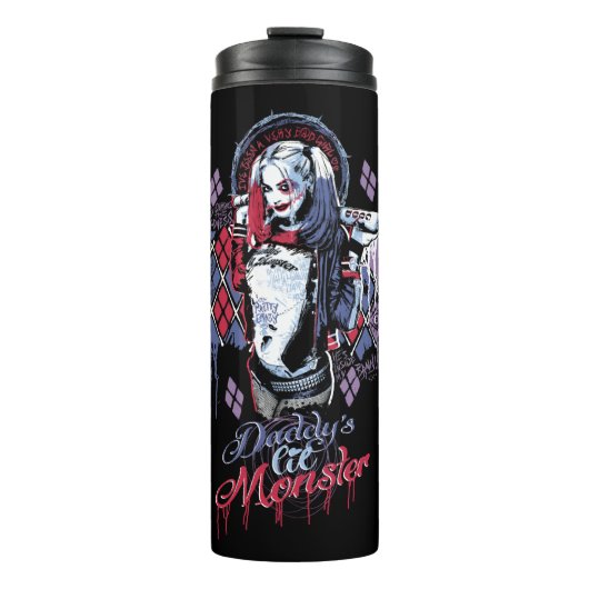 Bouteilles Isothermes Équipe de suicide | Harley Quinn Graffiti encré (Devant)