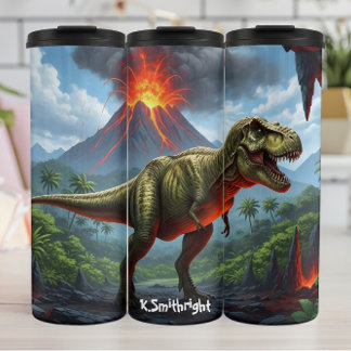 Bouteilles Isothermes Éruption volcanique du T-Rex Rugissement préhistor