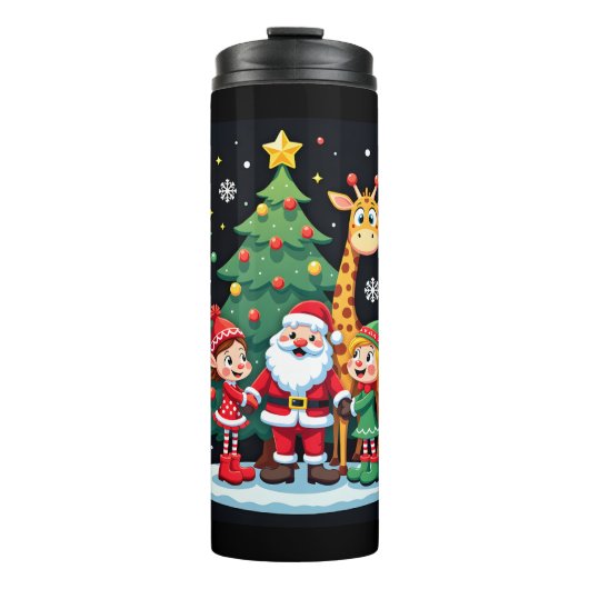 Bouteilles Isothermes Escadron de Noël Père Noël Giraffe Elf Dabbing Cor (Devant)