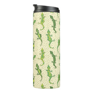 Bouteilles Isothermes Escalade de roche Geckos sur jaune - motif sans so