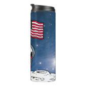 Bouteilles Isothermes ESPACE | Snoopy avec astronaute du drapeau (Tourné sur la droite)