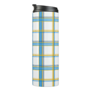 Bouteilles Isothermes Esthétique carreaux bleu clair jaune