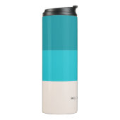 Bouteilles Isothermes Eté Aqua Blue Beach Vibe Horizontal Stripe (Tourné sur la gauche)