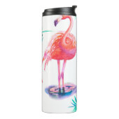 Bouteilles Isothermes Été tropical avec flamants roses feuilles de palmi (Tourné sur la gauche)