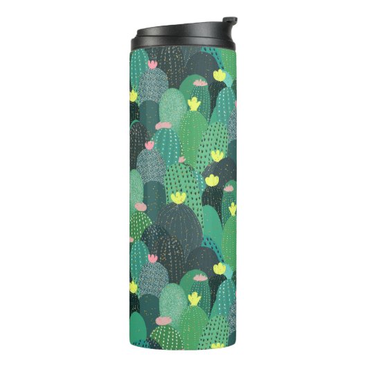 Bouteilles Isothermes Été Vert Turquoise Cactus Gold points Design migno (Tourné sur la gauche)