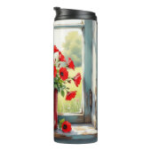 Bouteilles Isothermes Étiquette de café rouge des papilles rouges (Tourné sur la droite)