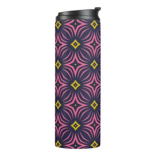 Bouteilles Isothermes Étoile Infinity - Navy et Rose (Tourné sur la gauche)