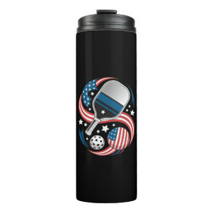 Bouteilles Isothermes Étoile Patriotique Rayures Drapeau USA Pickleball