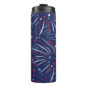 Bouteilles Isothermes Étoiles bleues blanches rouges de feux d'artifice (Devant)