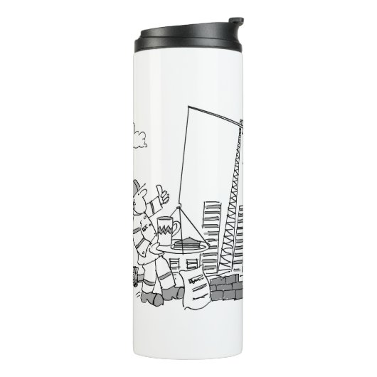 Bouteilles Isothermes Exploitant de grue hors-bord du chantier (Tourné sur la gauche)