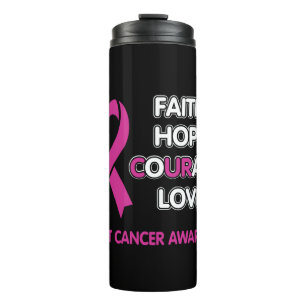 Bouteilles Isothermes Faith Hope Courage Love...Cancer du sein