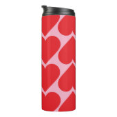 Bouteilles Isothermes Fancy Romantique Rouge & Coeurs Rose Motif Avec No (Tourné sur la droite)