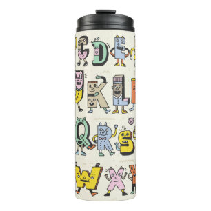 Bouteilles Isothermes Fantastique Alphabet Drôle. Wacky Doodle Letters 