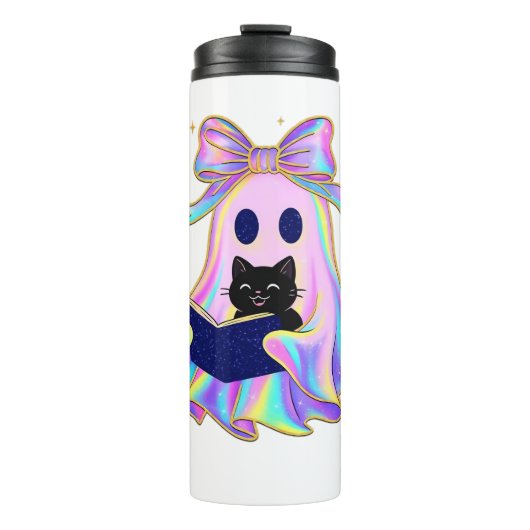 Bouteilles Isothermes fantôme d'Iridescente avec un livre et une classe (Devant)