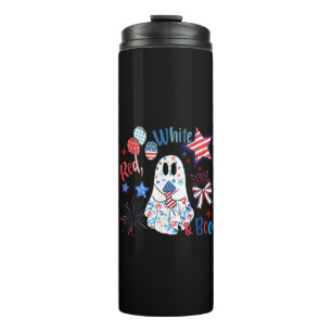 Bouteilles Isothermes Fantôme rouge blanc Boo patriotique Halloween du 4