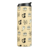 Bouteilles Isothermes Fantôme, toiles d'araignées et chats noirs Jaune (Tourné sur la gauche)