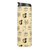 Bouteilles Isothermes Fantôme, toiles d'araignées et chats noirs Jaune (Tourné sur la droite)