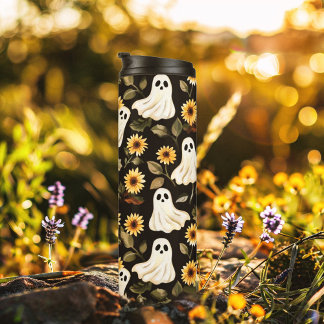Bouteilles Isothermes Fantômes de goth d'été et tournesols Éffrayants