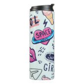 Bouteilles Isothermes Fashion patch badges. Seamless pattern with pink g (Tourné sur la gauche)