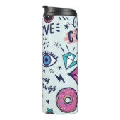 Bouteilles Isothermes Fashion patch badges. Seamless pattern with pink g (Tourné sur la droite)