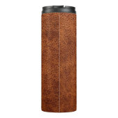 Bouteilles Isothermes Faux cuir marron moderne Monogramme (Dos)