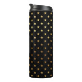 Bouteilles Isothermes Faux Gold Foil et Black Star Motif Monogramme (Tourné sur la droite)