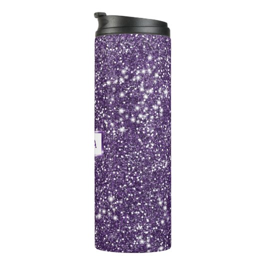 Bouteilles Isothermes Faux Purple Parties scintillant Texture Effet & No (Tourné sur la droite)