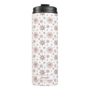 Bouteilles Isothermes Faux rose gold couleur regardant les flocons de ne