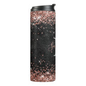 Bouteilles Isothermes Faux Rose Gold Parties scintillant Monogramme en c (Tourné sur la gauche)