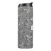 Bouteilles Isothermes Faux Silver Parties scintillant Texture Look & Cus (Tourné sur la gauche)