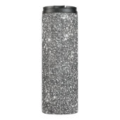 Bouteilles Isothermes Faux Silver Parties scintillant Texture Look & Cus (Dos)