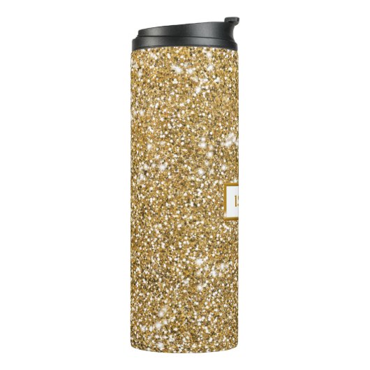 Bouteilles Isothermes Faux Yellow Parties scintillant Texture Look & Cus (Tourné sur la gauche)