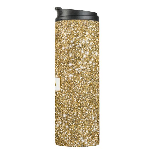 Bouteilles Isothermes Faux Yellow Parties scintillant Texture Look & Cus (Tourné sur la droite)