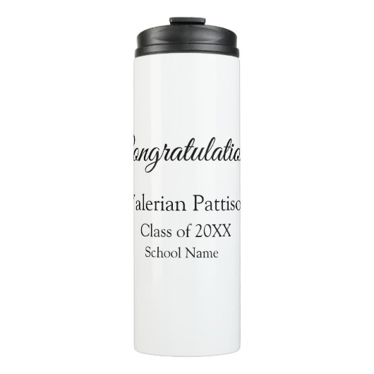 Bouteilles Isothermes Félicitations diplômé ajouter le nom de l'école si (Devant)