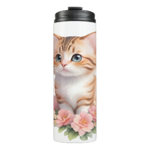 Bouteilles Isothermes Féline florale de chats mignonne