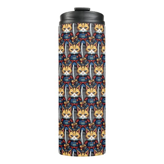 Bouteilles Isothermes Feline Samurai Warrior (Devant)