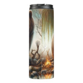 Bouteilles Isothermes Femme autochtone, ours, feu : Personnaliser (Dos)