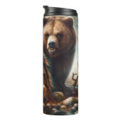 Bouteilles Isothermes Femme autochtone, ours, feu : Personnaliser (Tourné sur la droite)