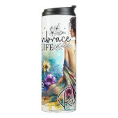 Bouteilles Isothermes Femme autonome Floral | Citations Inspirationnelle (Tourné sur la gauche)