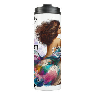 Bouteilles Isothermes Femme autonome Floral   Citations Inspirationnelle