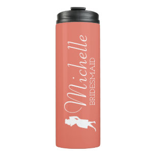 Bouteilles Isothermes Femme d'honneur personnalisée rose vif