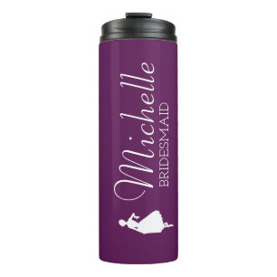 Bouteilles Isothermes Femme d'honneur personnalisée rose vif
