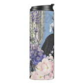 Bouteilles Isothermes Femme élégante bleue Robe florale fantaisie  (Tourné sur la gauche)