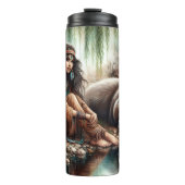 Bouteilles Isothermes Femme Indigène, Ours, Eau : Réflexion (Devant)