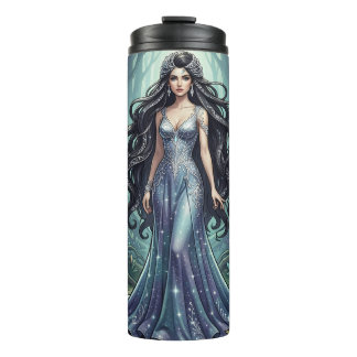 Bouteilles Isothermes Femme majestueuse avec une robe argentée