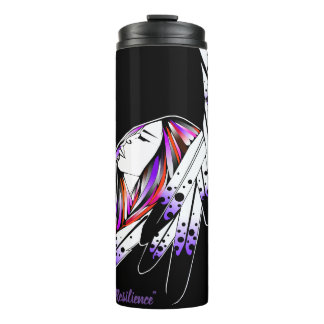 Bouteilles Isothermes Femme native de tumeur thermique plumes noir viole