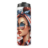 Bouteilles Isothermes Femme patriotique au style audacieux (Devant)