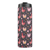 Bouteilles Isothermes Ferme des poules de coq noir rouge rose (Devant)