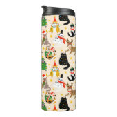 Bouteilles Isothermes Festive Chats Motif de Noël (Tourné sur la droite)